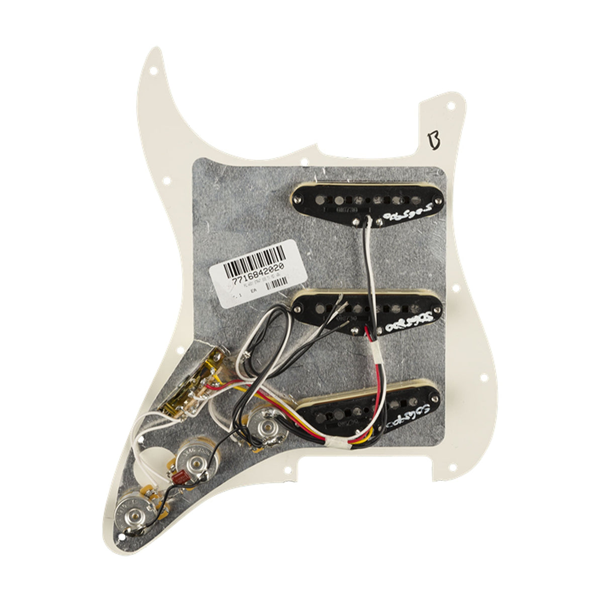 Fender Pre-Wired Pickguard Stratocaster SSS Tex Mex 3-Ply White - View 2 | MusicMarket