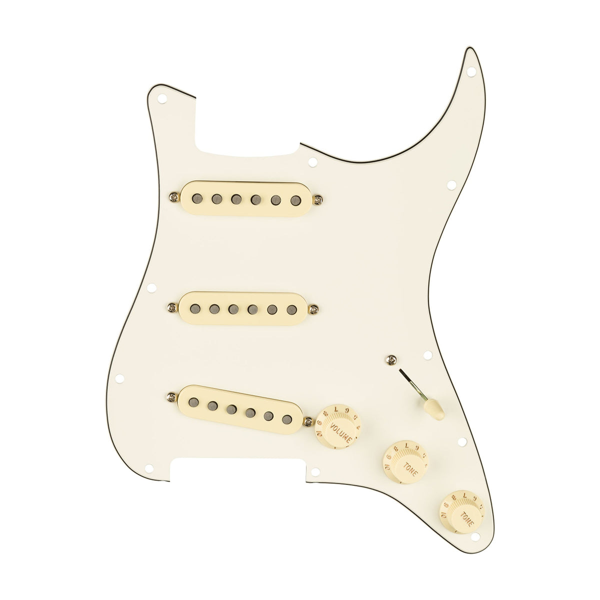 Fender Pre-Wired Pickguard Stratocaster SSS Tex Mex 3-Ply White - MusicMarket