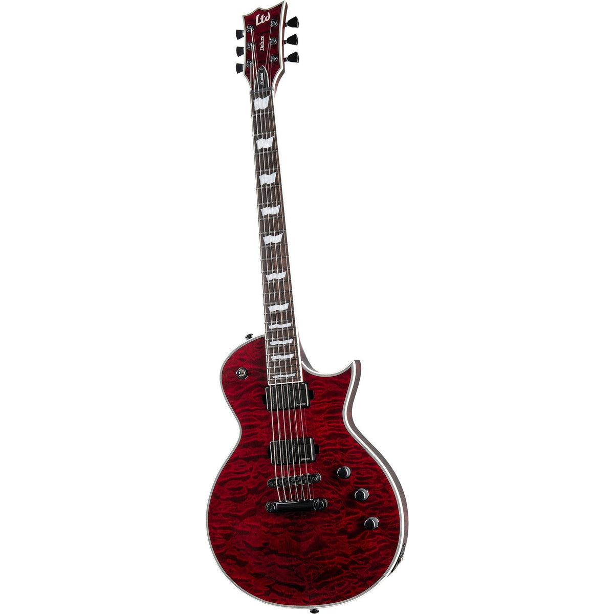 ESP LTD EC-1000 Fluence Quilted Maple Electric Guitar, See Thru Black Cherry - View 3 | MusicMarket