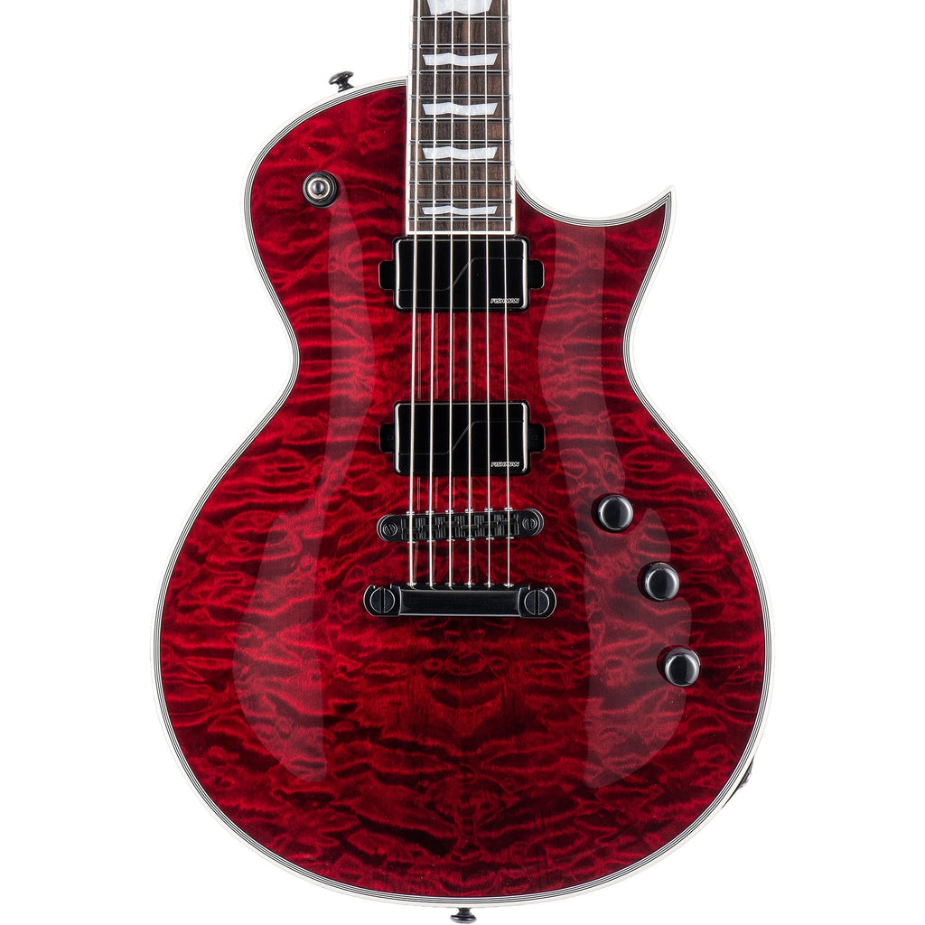 ESP LTD EC-1000 Fluence Quilted Maple Electric Guitar, See Thru Black Cherry - MusicMarket