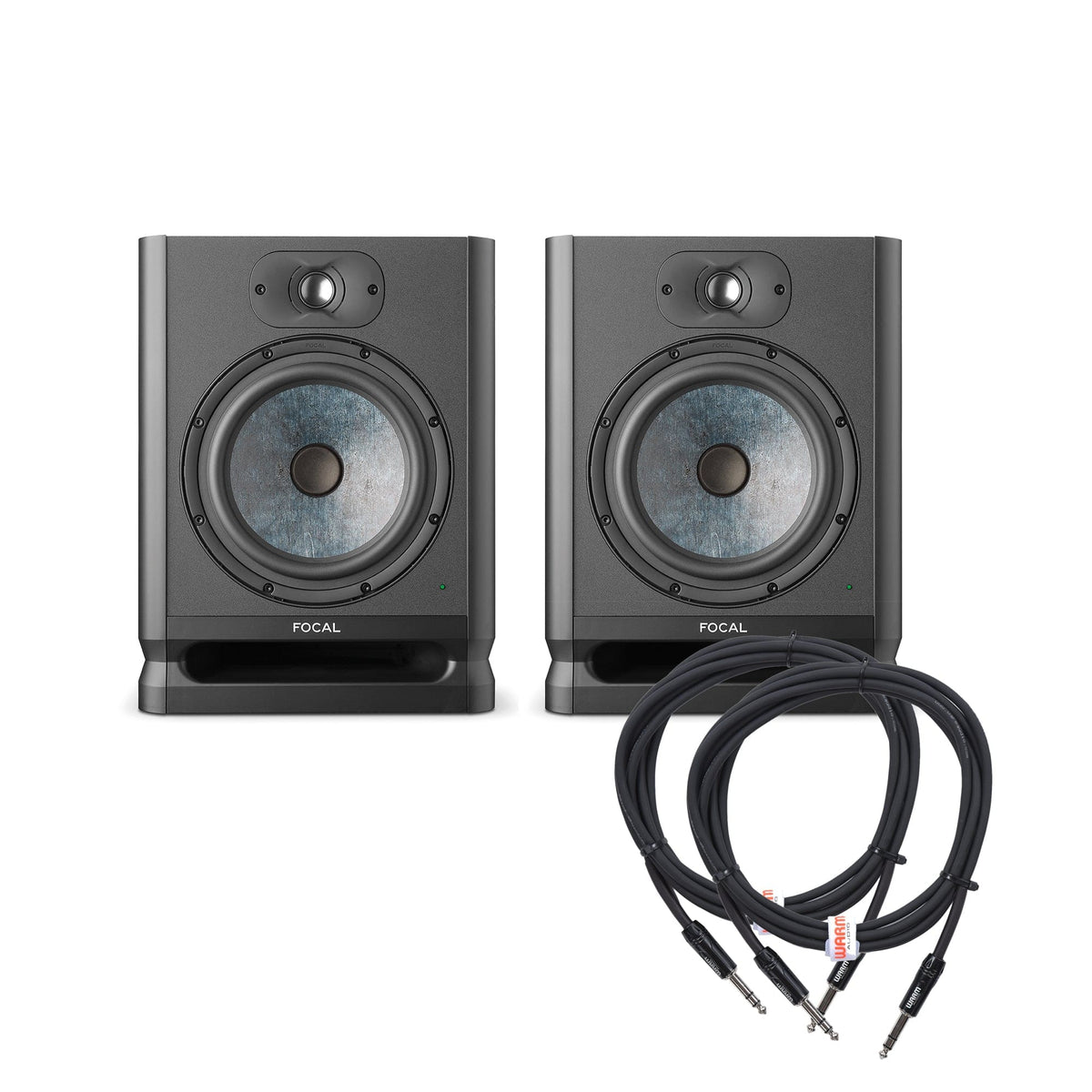 Focal Alpha 80 Evo 8" Active Studio Monitor Pair and (2) TRS Cable Bundle - MusicMarket