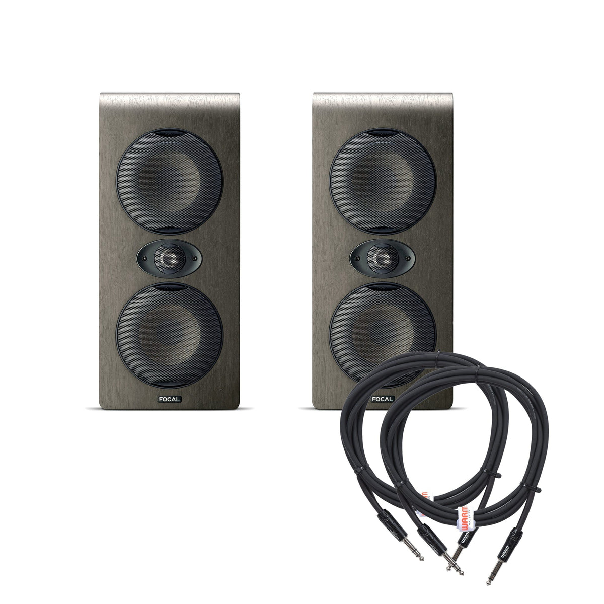 Focal Shape Twin Dual 5" Active Studio Monitor Pair and (2) TRS Cable Bundle - MusicMarket
