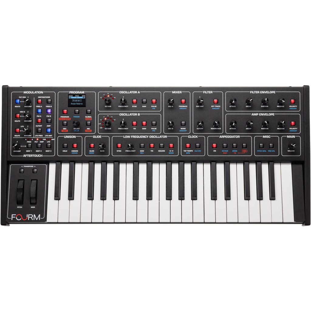 Sequential Fourm 37-Key 4 Voice Analog Synthesizer w/ Polyphonic Aftertouch - MusicMarket