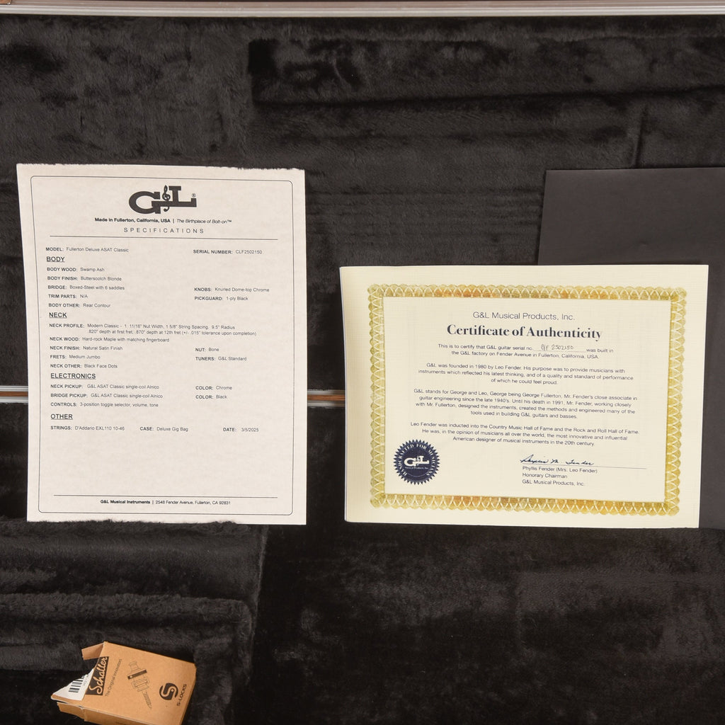 G&L USA ASAT Classic Blonde 2025 - View 10 | MusicMarket