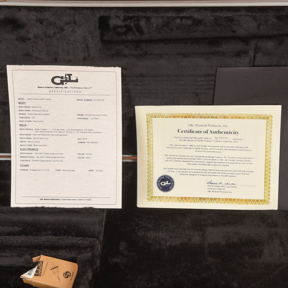 G&L USA ASAT Classic Blonde 2025 - View 10 | MusicMarket