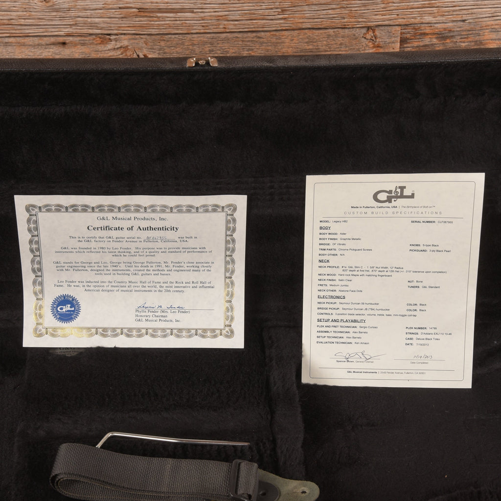 G&L USA Custom Shop Legacy HB2 Graphite Metallic 2013 - View 10 | MusicMarket