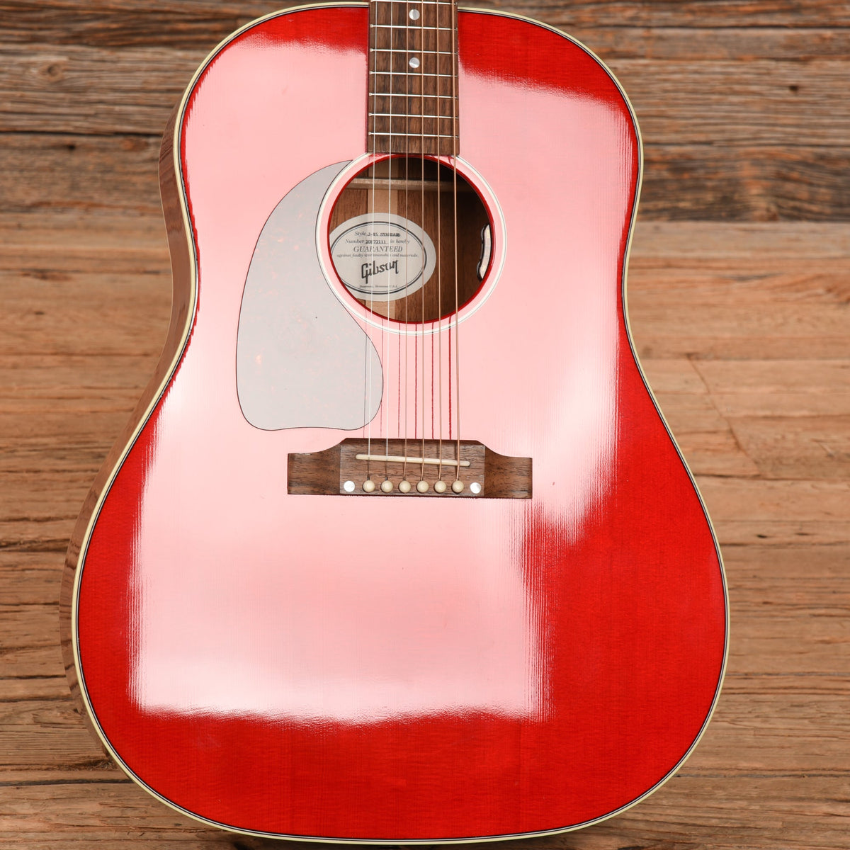 Gibson J-45 Standard Cherry 2022 LEFTY - View 8 | MusicMarket