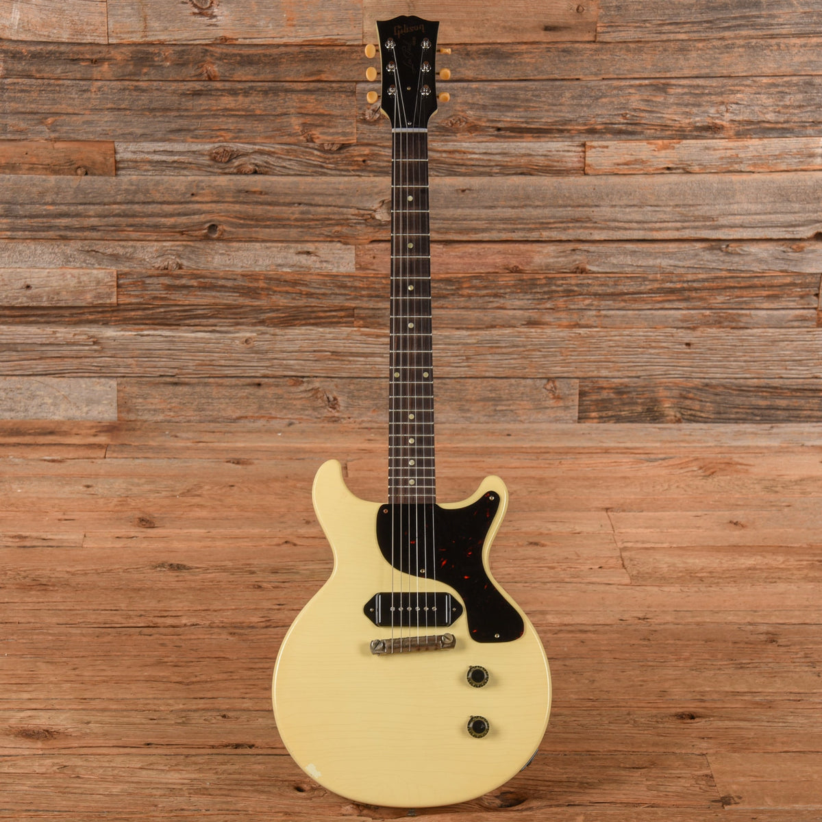 Gibson Custom Shop 1958 Les Paul Junior Double Cut Antique Antique White Murphy Lab Ultra Light Aged - View 4 |
