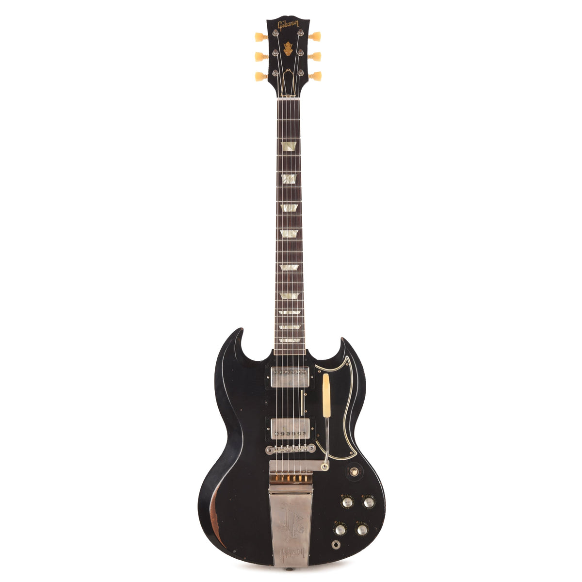 Gibson Custom Shop 1964 SG Standard Antique Dark Oxblood Heavy Aged w/Maestro Vibrola & Custom "S" Buckers - View