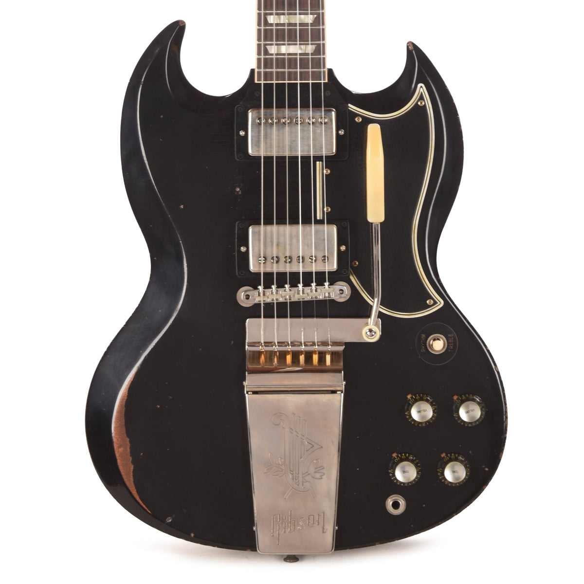 Gibson Custom Shop 1964 SG Standard Antique Dark Oxblood Heavy Aged w/Maestro Vibrola & Custom "S" Buckers - View