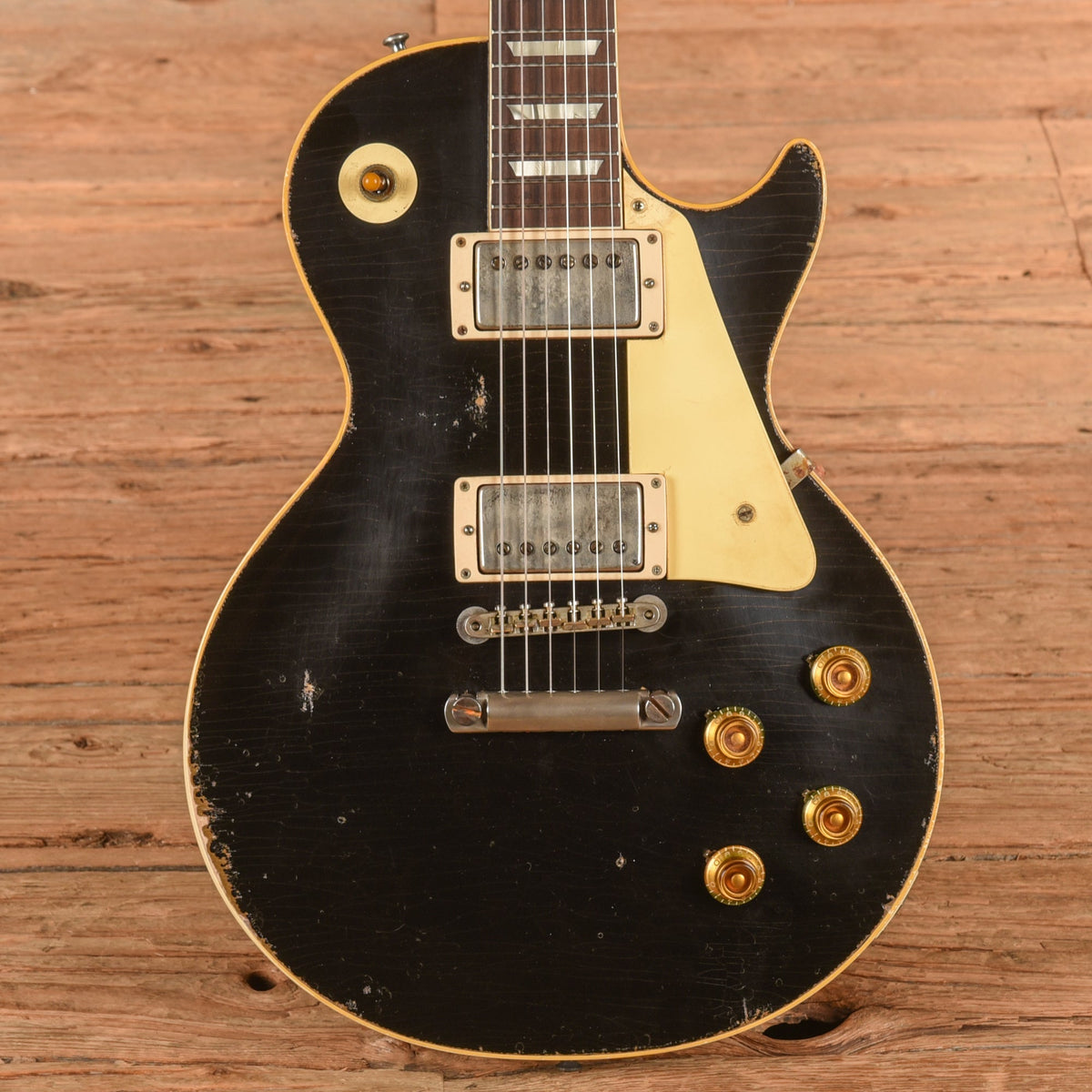 Gibson Murphy Lab '57 Les Paul Reissue Heavy Aged Ebony over Gold - MusicMarket