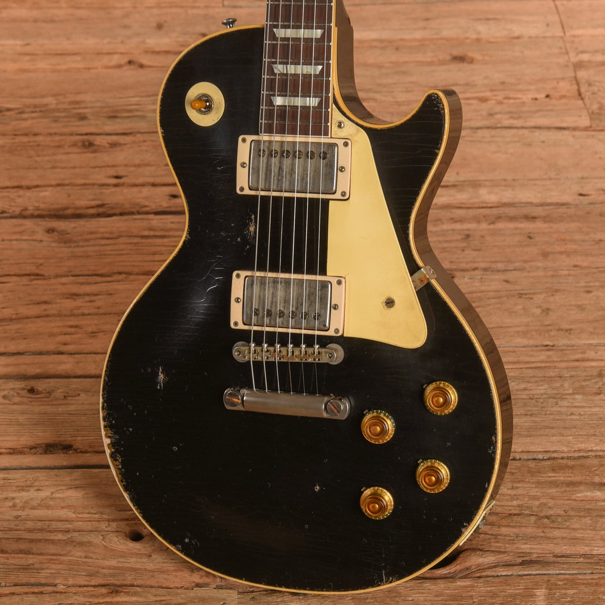 Gibson Murphy Lab '57 Les Paul Reissue Heavy Aged Ebony over Gold - View 2 | MusicMarket