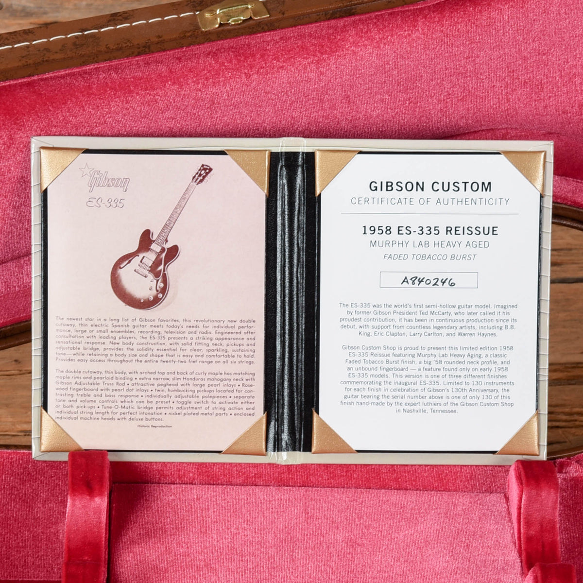Gibson Custom Shop Murphy Lab '58 ES-335 Reissue Heavy Aged Faded Tobacco Burst 2024 - View 10 | MusicMarket