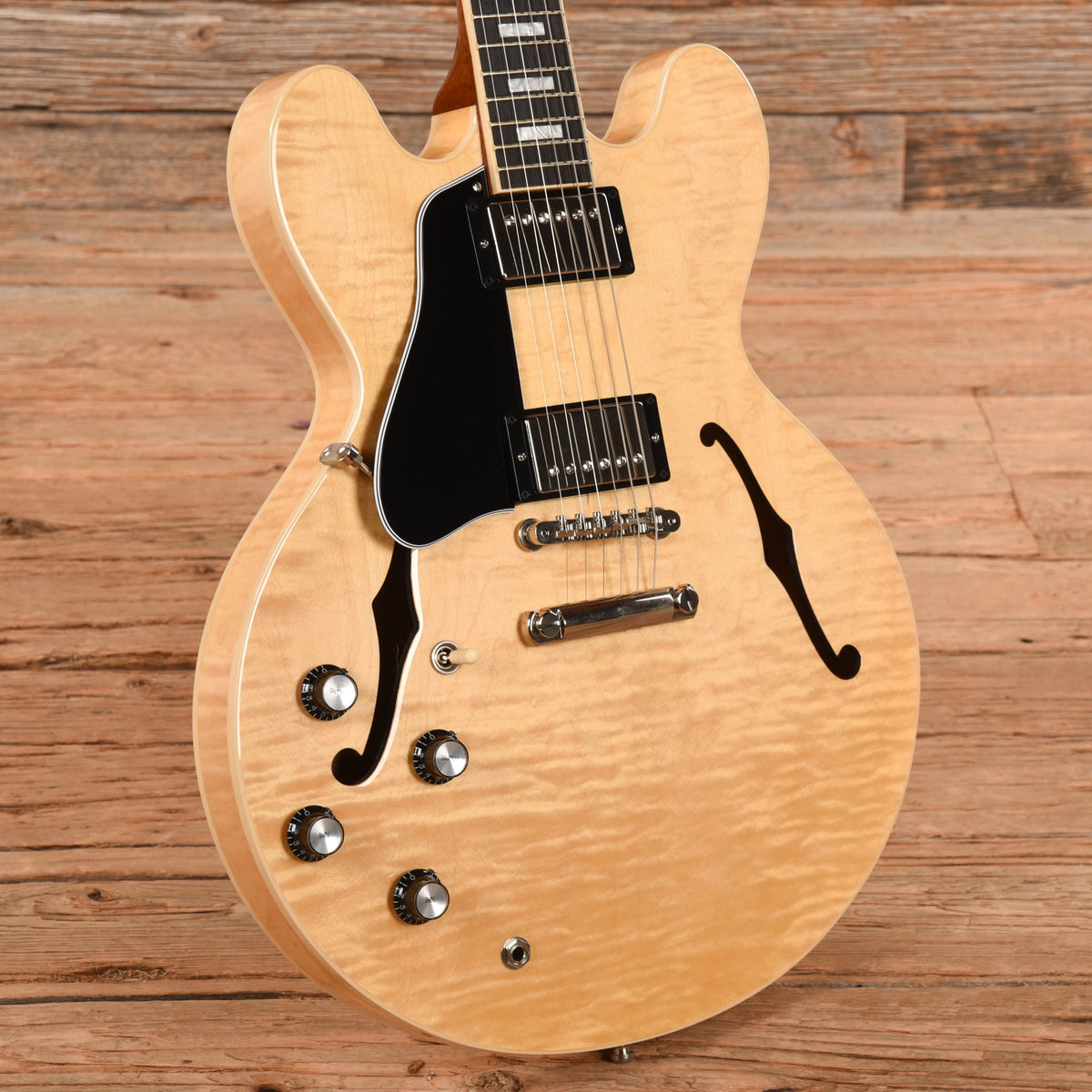 Gibson ES-335 Block Figured Antique Natural 2021 LEFTY - View 2 | MusicMarket