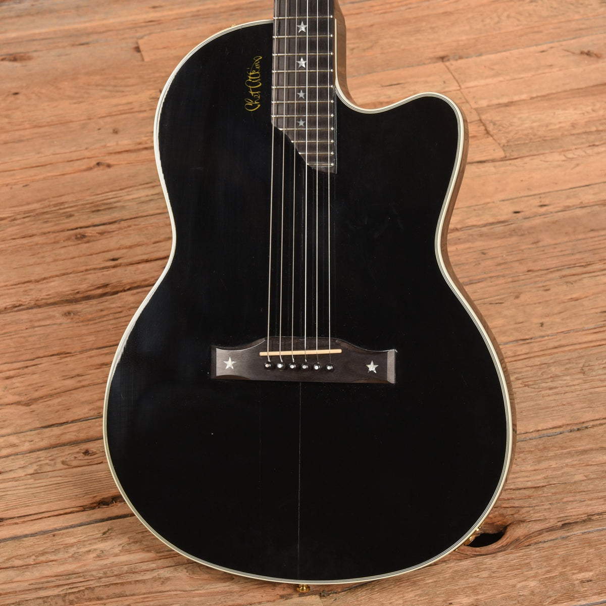 Gibson Chet Atkins SST 6 String Black 1998 - Dave Amato of REO Speedwagon - View 2 | MusicMarket