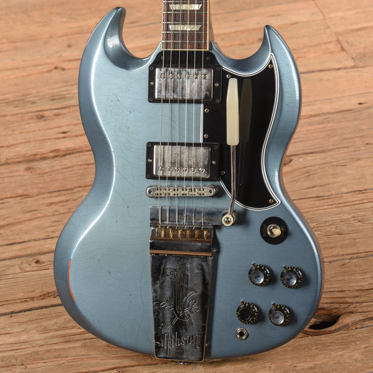 Gibson Custom Murphy Lab 64 SG Standard Reissue Light Aged Pelham Blue 2020 - View 2 | MusicMarket