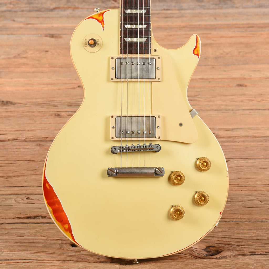 Gibson Custom Painted Over Series '58 Les Paul Standard Reissue Classic White Over Cherry Sunburst 2017 - MusicMarket