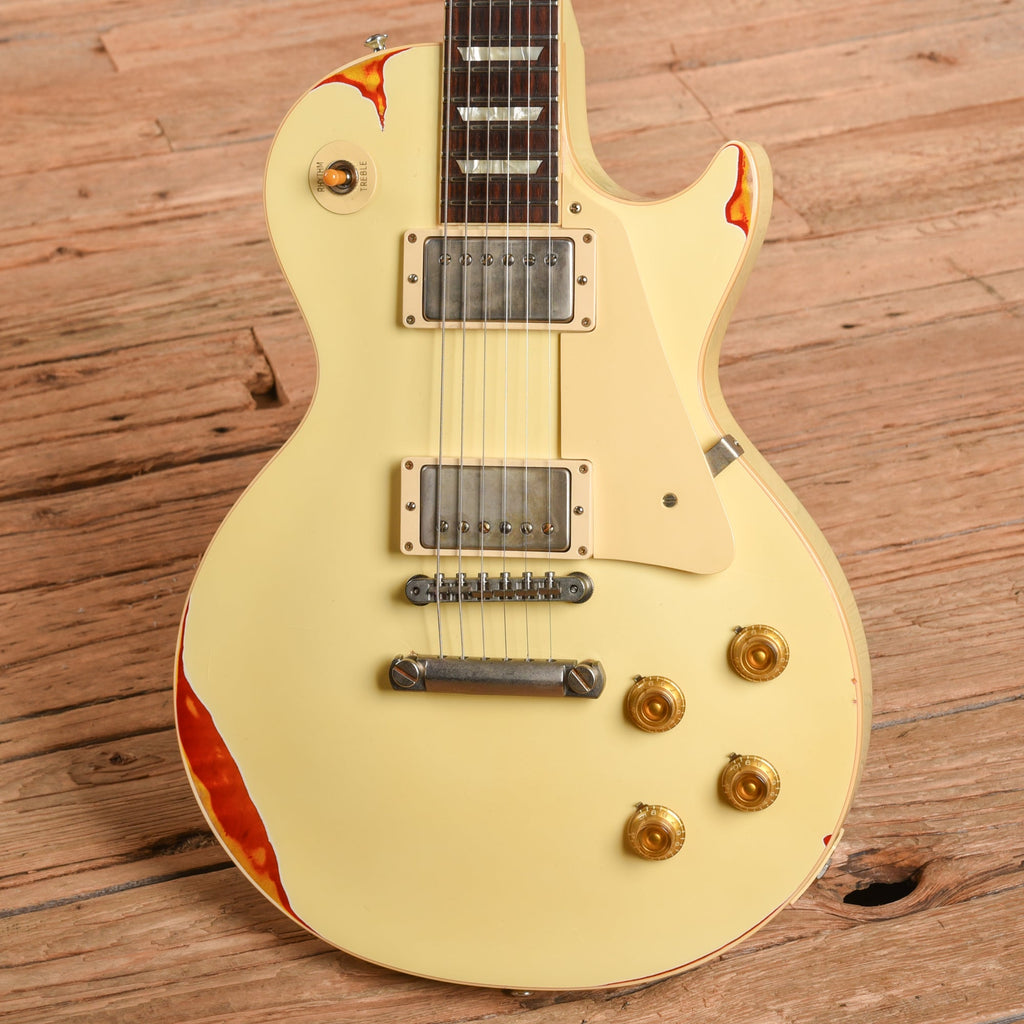 Gibson Custom Painted Over Series '58 Les Paul Standard Reissue Classic White Over Cherry Sunburst 2017 - View 2 |