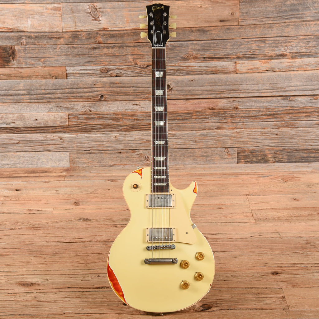 Gibson Custom Painted Over Series '58 Les Paul Standard Reissue Classic White Over Cherry Sunburst 2017 - View 4 |