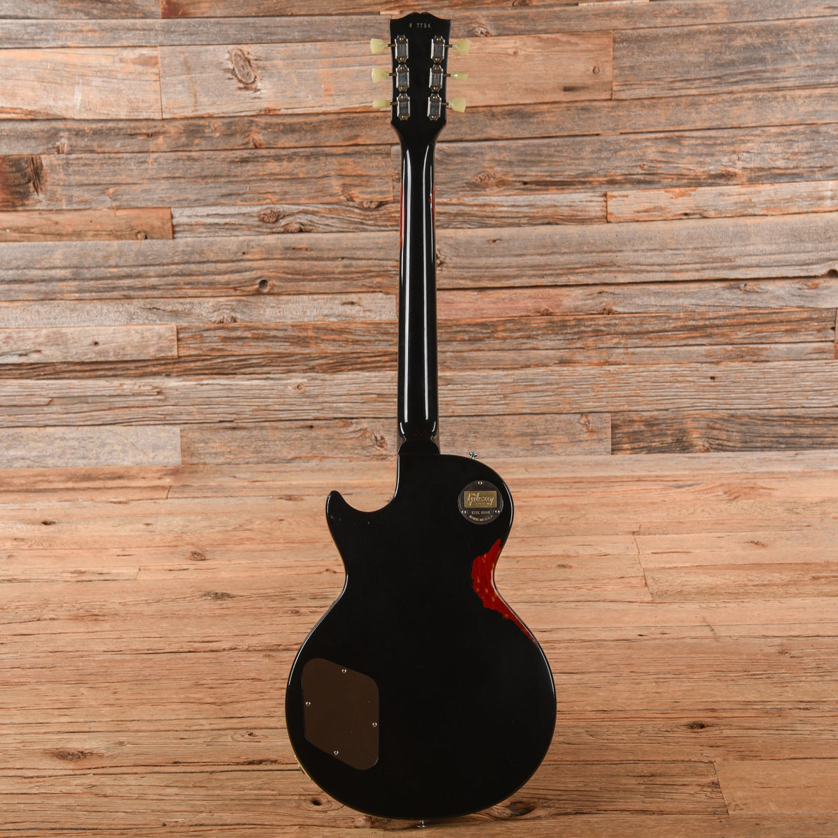 Gibson Custom Painted Over Series '58 Les Paul Standard Reissue Ebony Over Cherry Sunburst 2017 - View 5 | MusicMarket