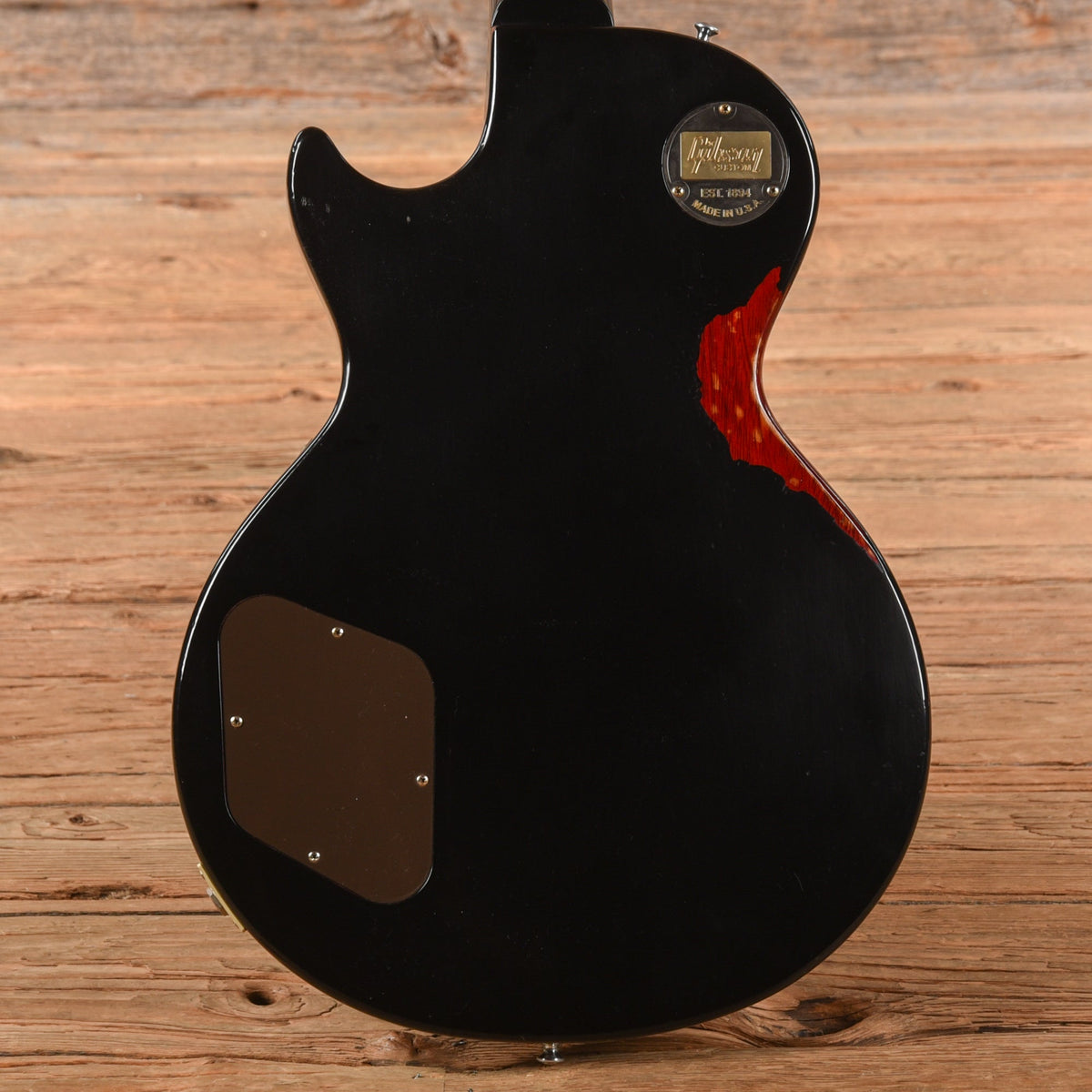 Gibson Custom Painted Over Series '58 Les Paul Standard Reissue Ebony Over Cherry Sunburst 2017 - View 3 | MusicMarket