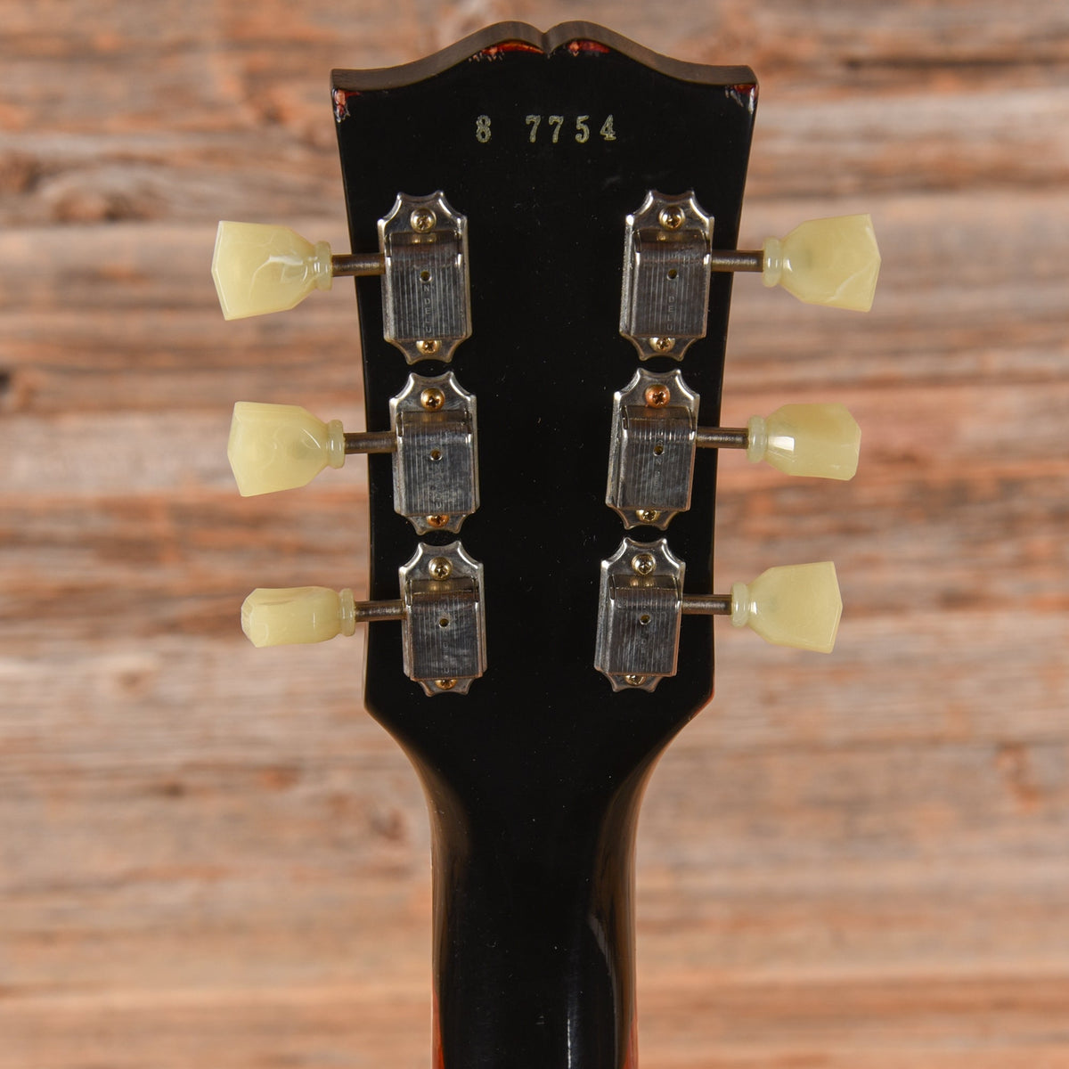 Gibson Custom Painted Over Series '58 Les Paul Standard Reissue Ebony Over Cherry Sunburst 2017 - View 7 | MusicMarket