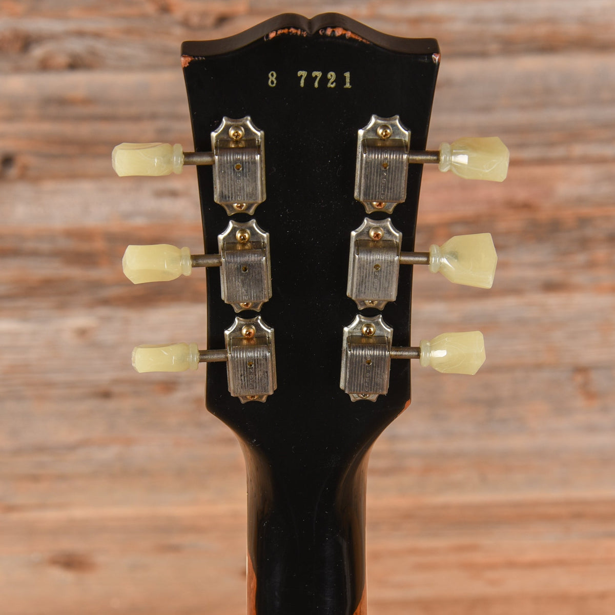 Gibson Custom Painted Over Series '58 Les Paul Standard Reissue Ebony Over Gold 2017 - View 7 | MusicMarket