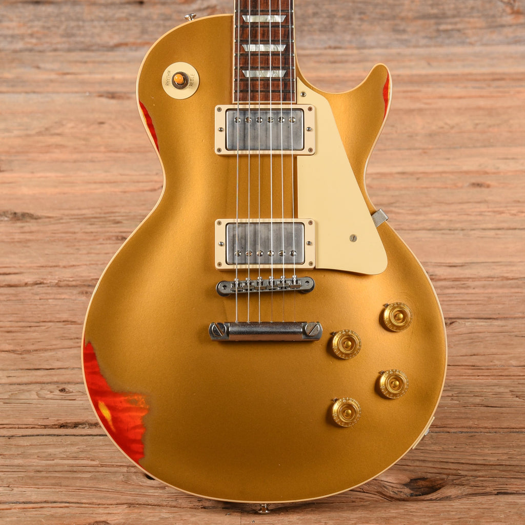 Gibson Custom Painted Over Series '58 Les Paul Standard Reissue Gold Over Cherry Sunburst 2017 - MusicMarket