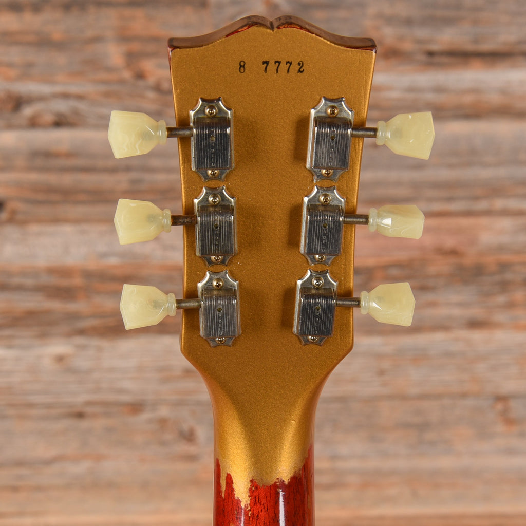 Gibson Custom Painted Over Series '58 Les Paul Standard Reissue Gold Over Cherry Sunburst 2017 - View 7 | MusicMarket