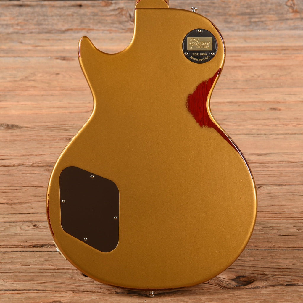 Gibson Custom Painted Over Series '58 Les Paul Standard Reissue Gold Over Cherry Sunburst 2017 - View 3 | MusicMarket