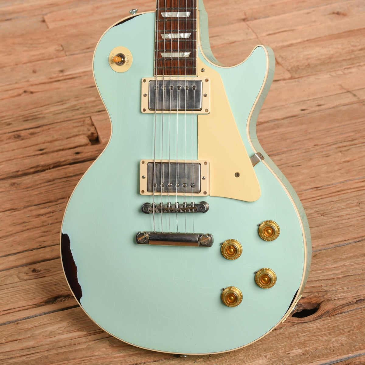 Gibson Custom Painted Over Series '58 Les Paul Standard Reissue Kerry Green Over Dark Sunburst 2017 - View 2 |