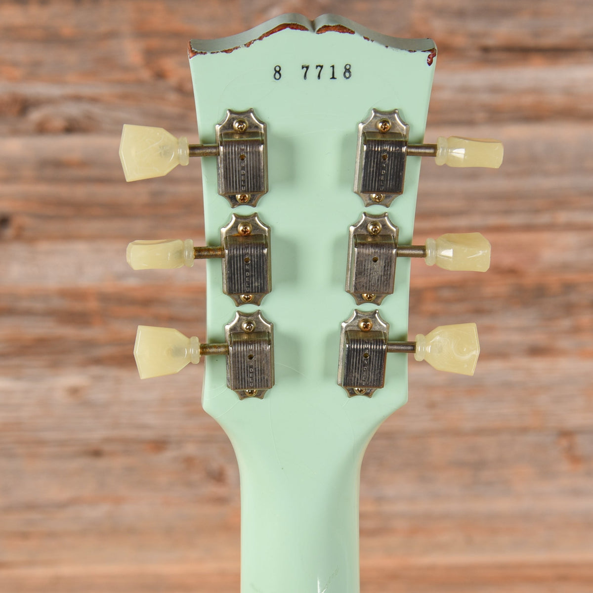Gibson Custom Painted Over Series '58 Les Paul Standard Reissue Kerry Green Over Dark Sunburst 2017 - View 7 |