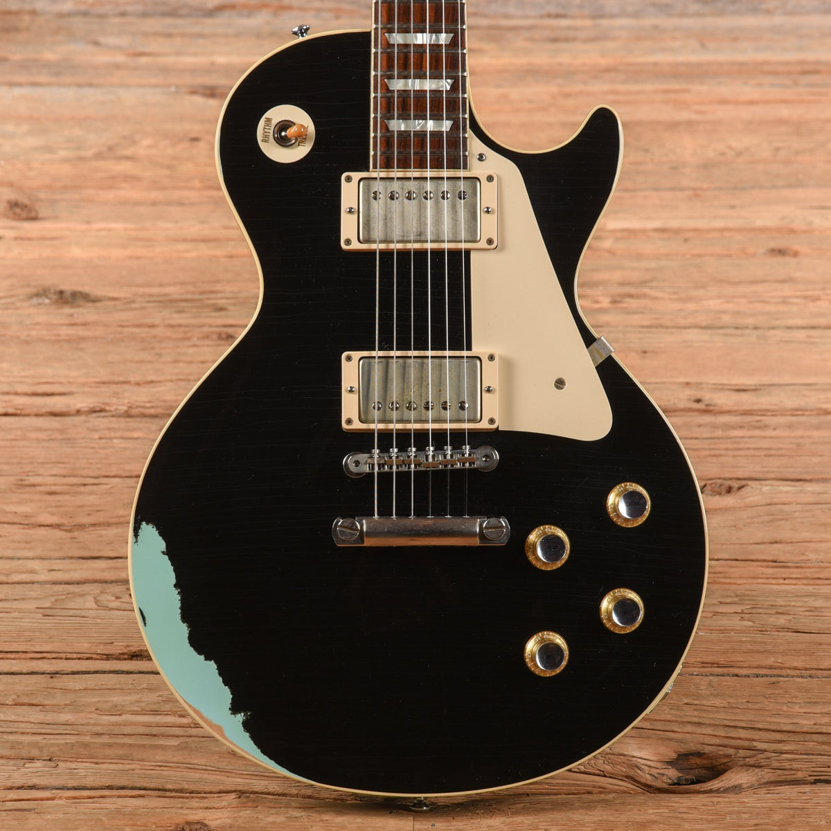 Gibson Custom Painted Over Series '60 Les Paul Standard Reissue Ebony Over Kerry Green 2016 - MusicMarket
