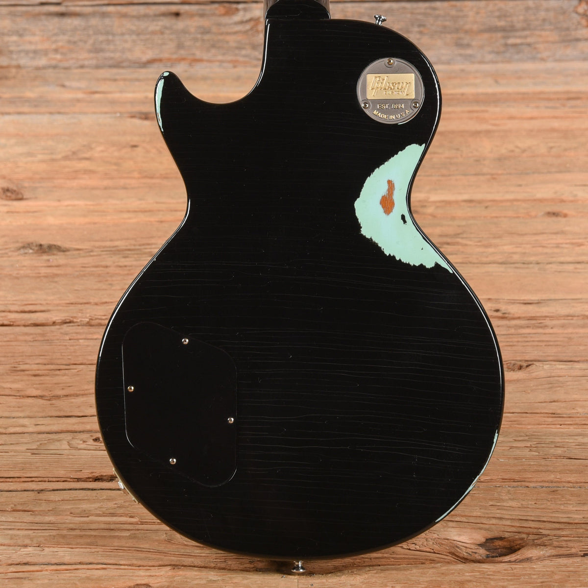 Gibson Custom Painted Over Series '60 Les Paul Standard Reissue Ebony Over Kerry Green 2016 - View 3 | MusicMarket