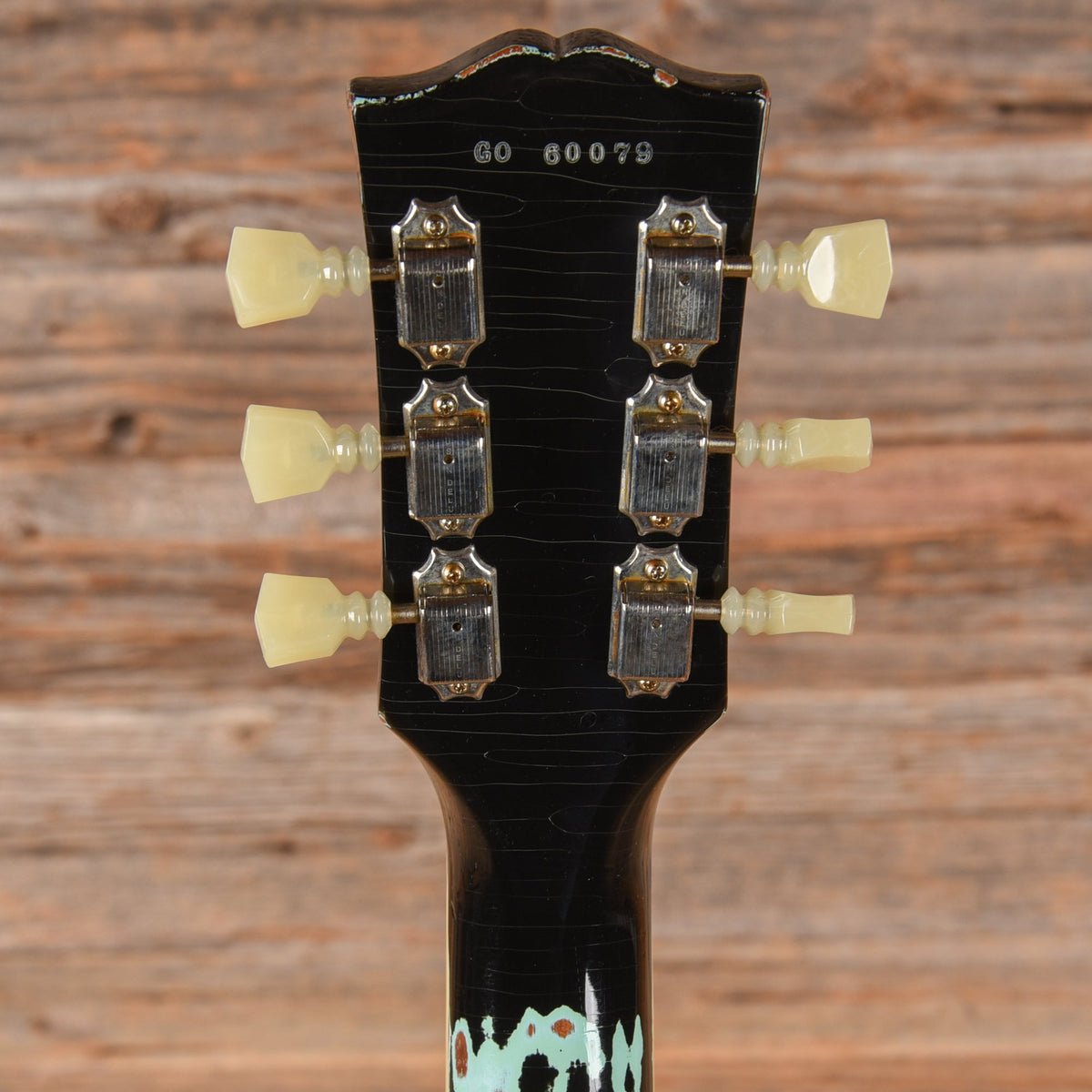 Gibson Custom Painted Over Series '60 Les Paul Standard Reissue Ebony Over Kerry Green 2016 - View 7 | MusicMarket