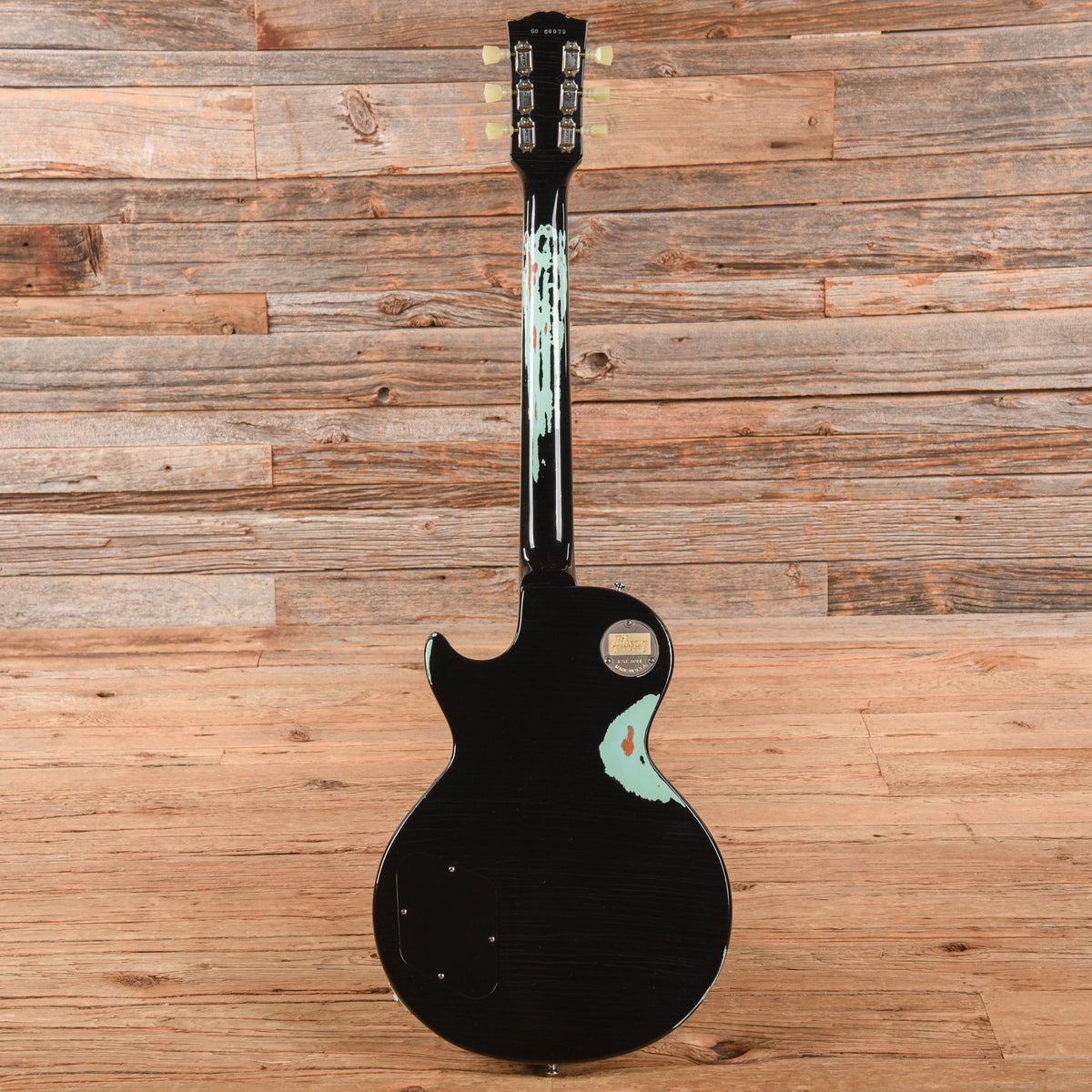 Gibson Custom Painted Over Series '60 Les Paul Standard Reissue Ebony Over Kerry Green 2016 - View 5 | MusicMarket