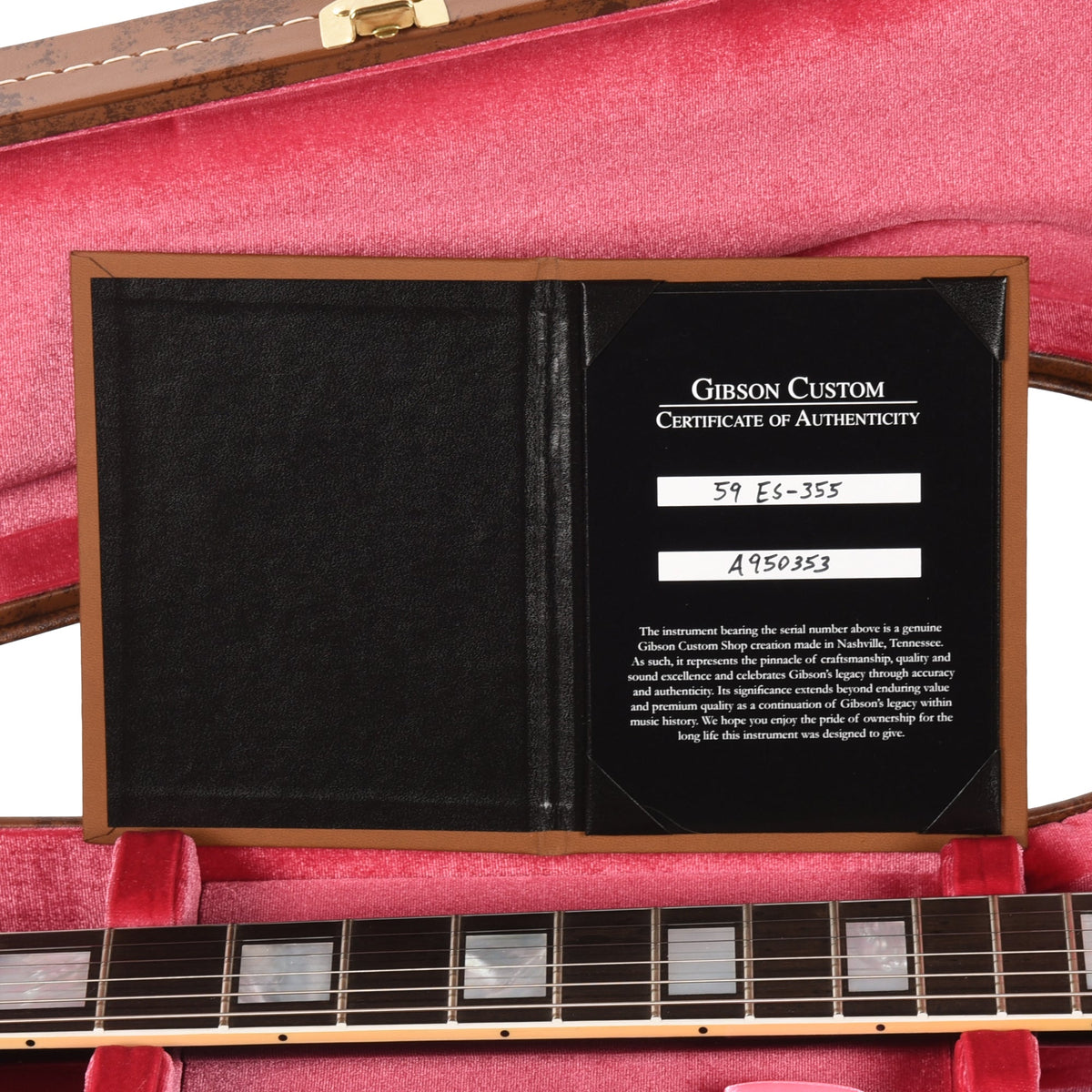 Gibson Custom Shop 1959 ES-355 Reissue Stop Bar Ebony VOS - View 9 | MusicMarket