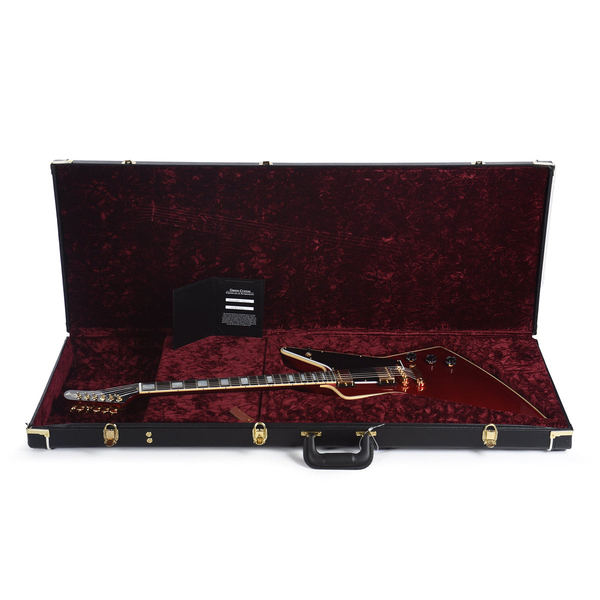 Gibson Custom Shop Explorer Custom "CME Spec" Antique Red Sparkle VOS w/Black Stinger - View 8 | MusicMarket