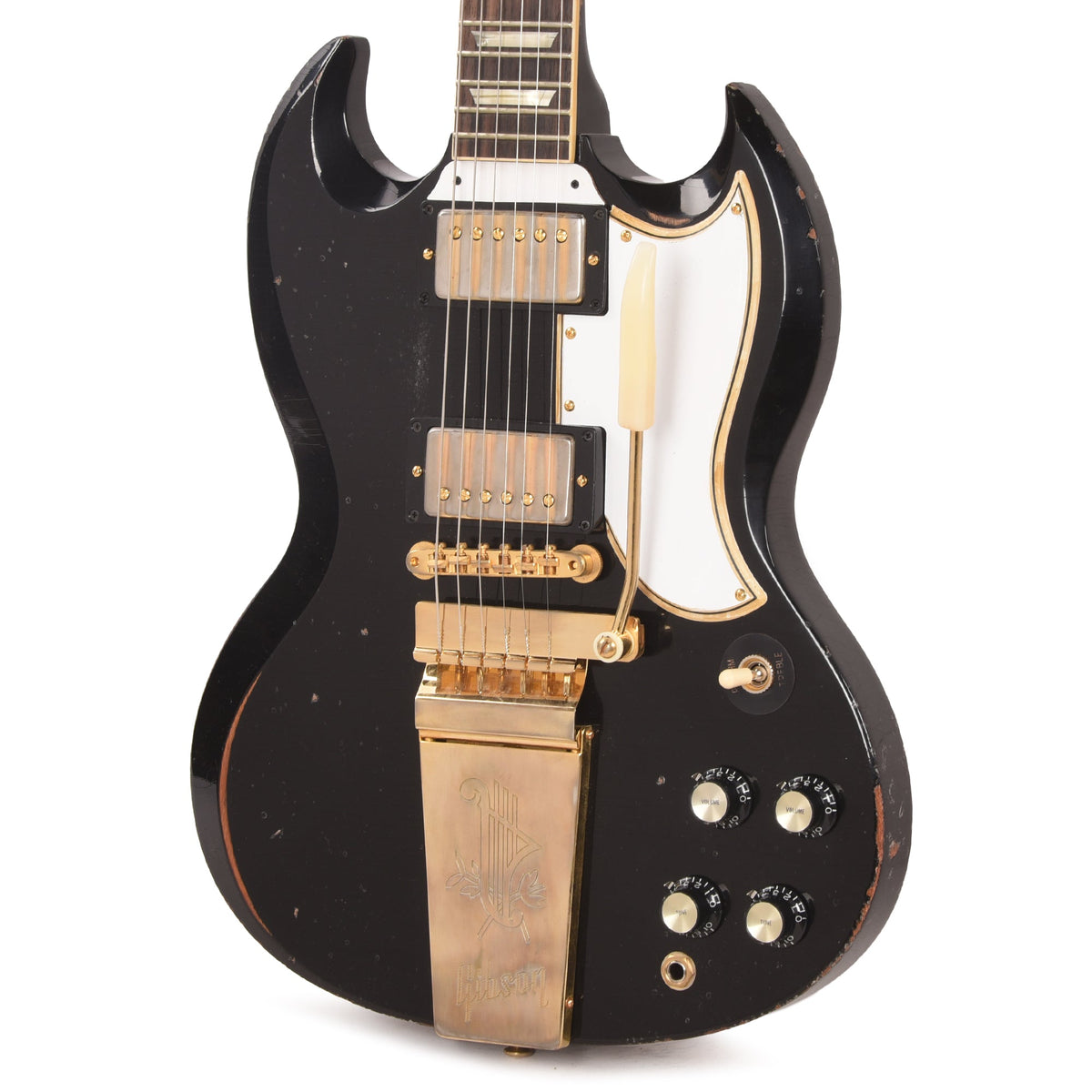 Gibson Custom Shop Murphy Lab 1961 LP/SG Standard "CME Spec" Heavy Antique Ebony Heavy Aged w/Maestro Vibrola -