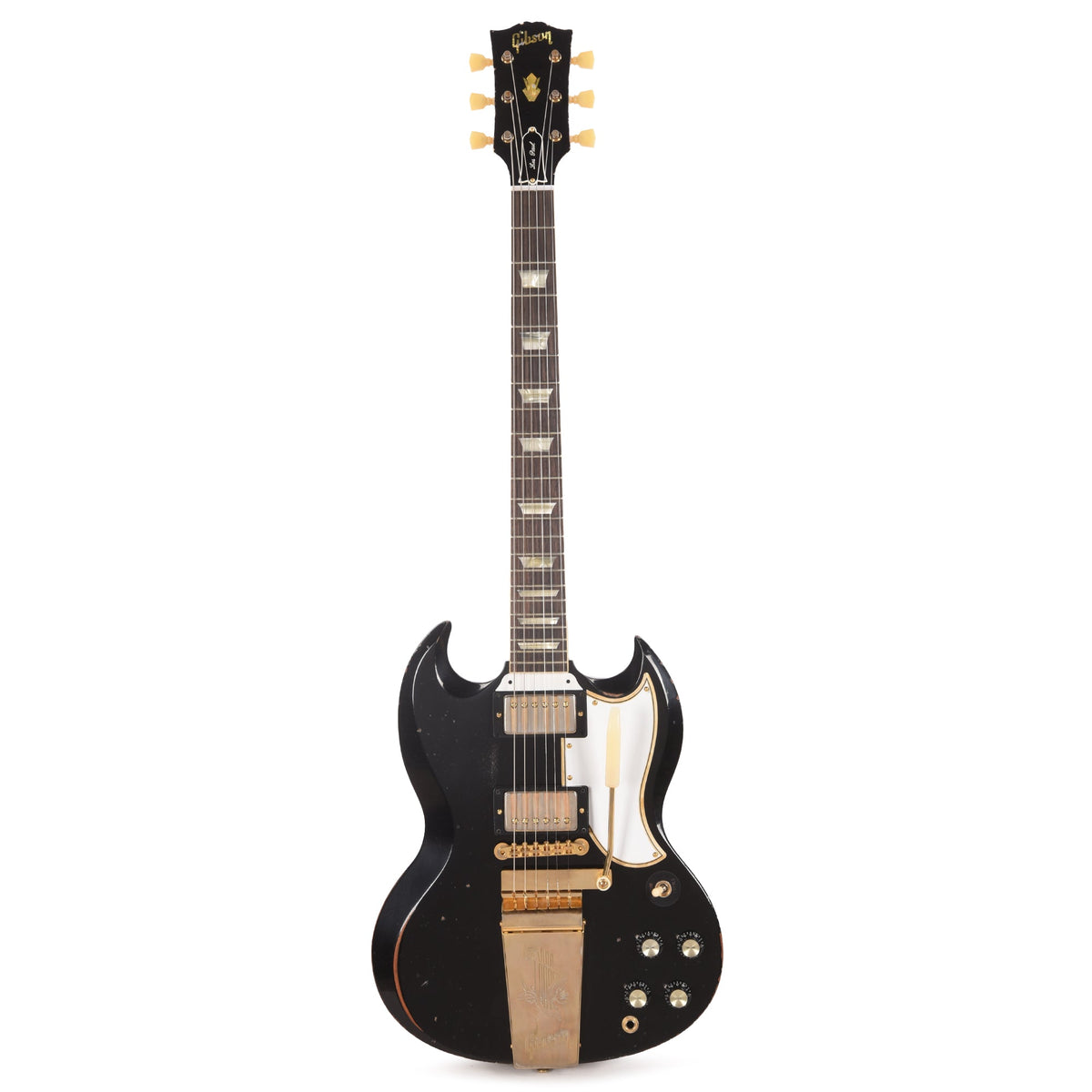 Gibson Custom Shop Murphy Lab 1961 LP/SG Standard "CME Spec" Heavy Antique Ebony Heavy Aged w/Maestro Vibrola -