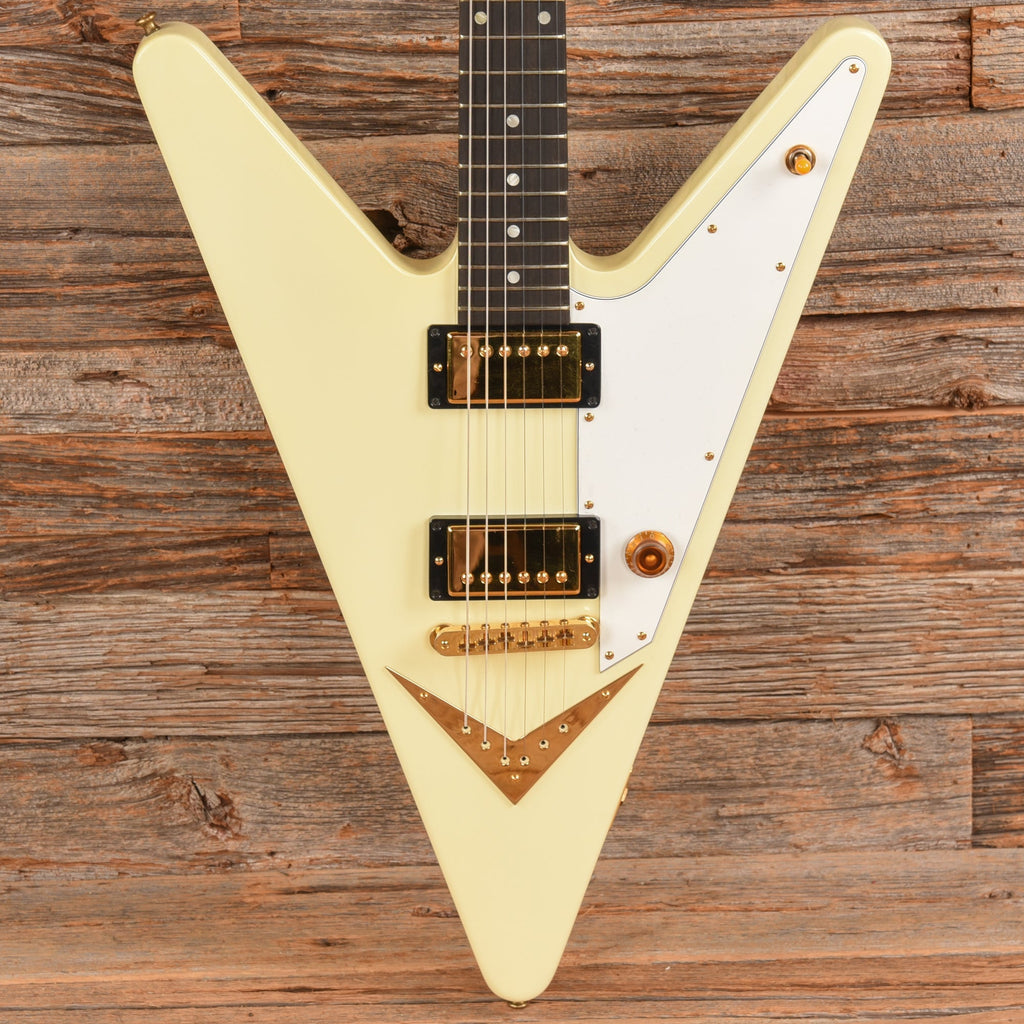 Gibson Reverse Flying V White - Dave Amato of REO Speedwagon - MusicMarket