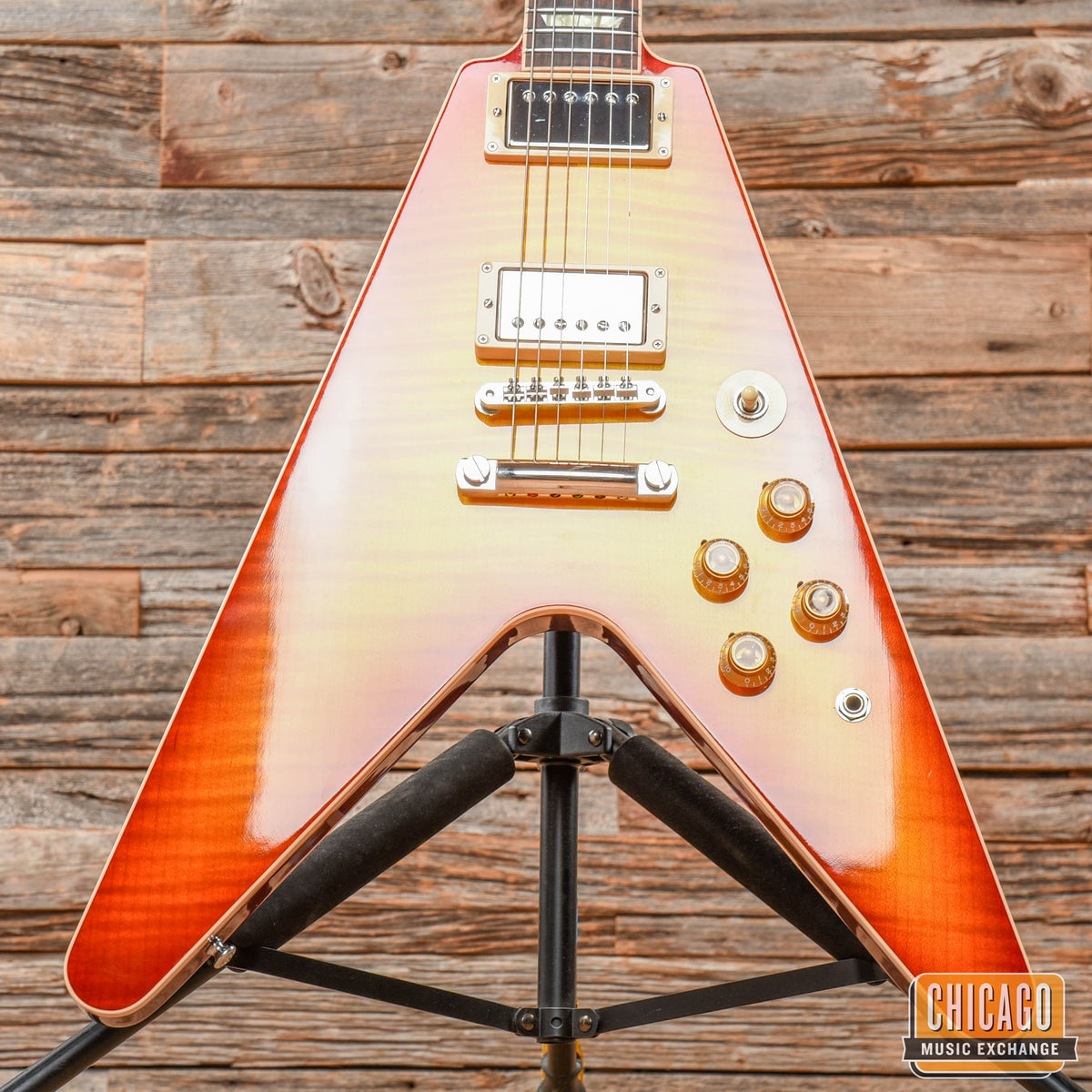 Gibson Custom Flying V Standard Washed Cherry - View 8 | MusicMarket