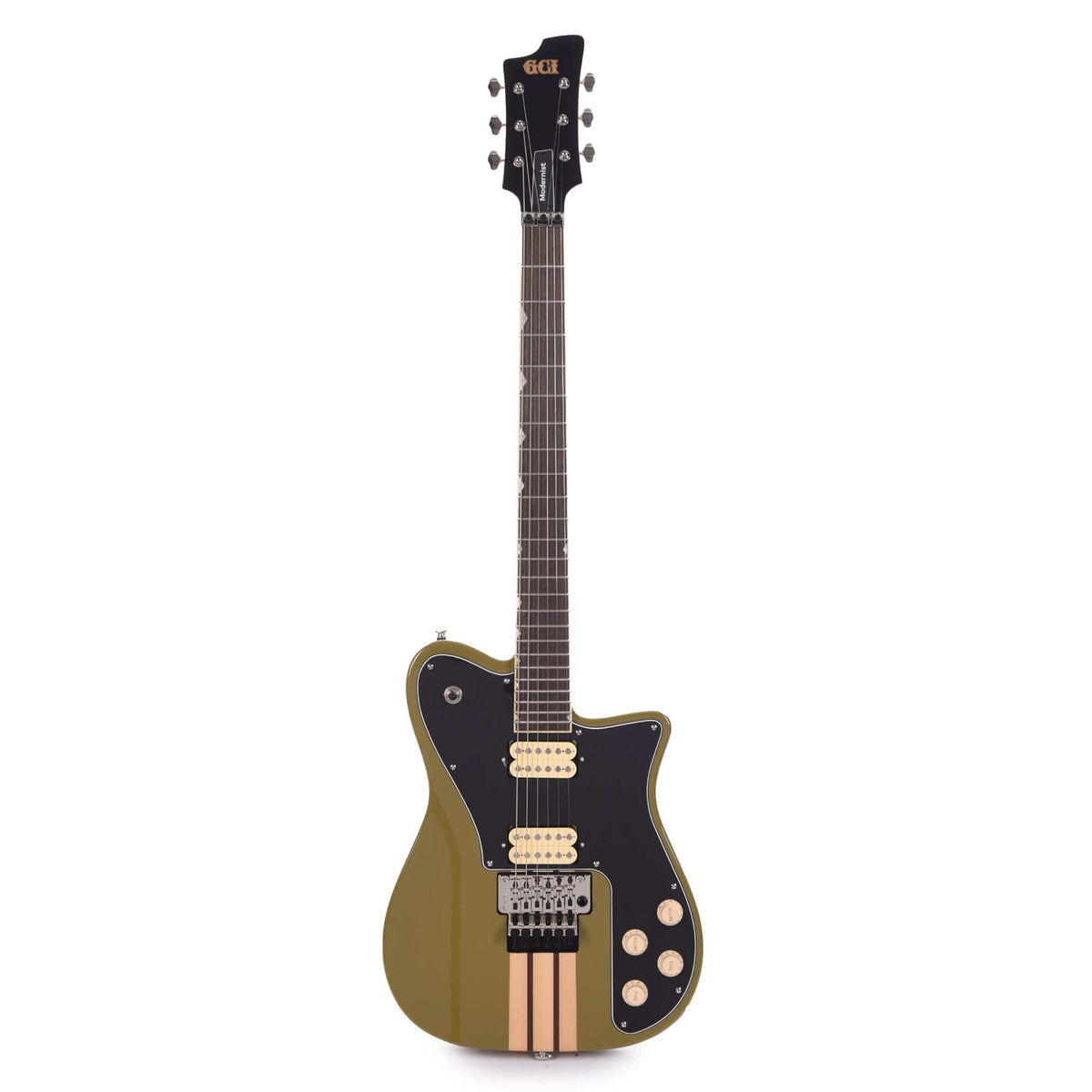GCI Modernist Guitar Gloss Olive Drab Wings - View 4 | MusicMarket