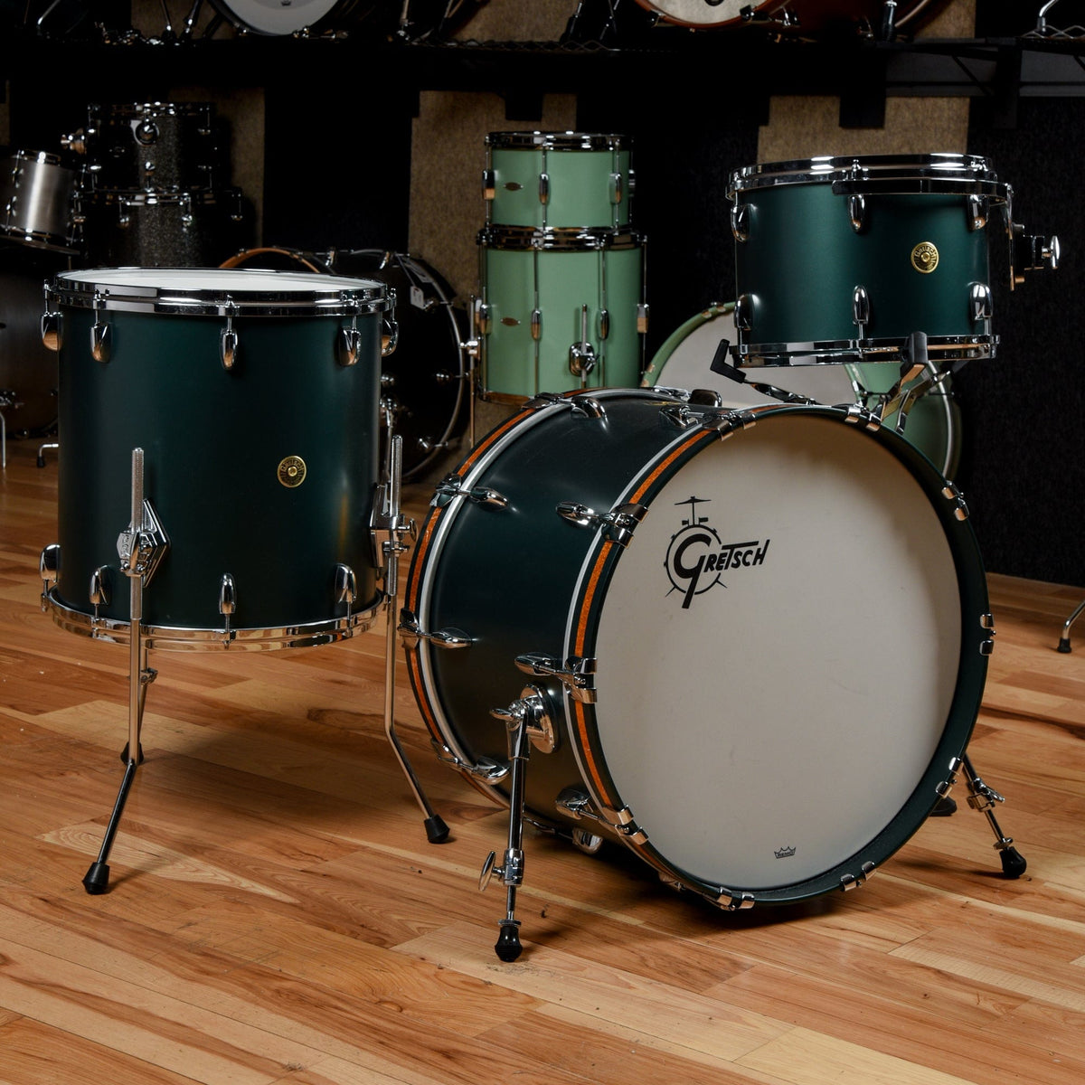 Gretsch USA Custom 13/16/22 3pc. Drum Kit Satin Cadillac Green - MusicMarket