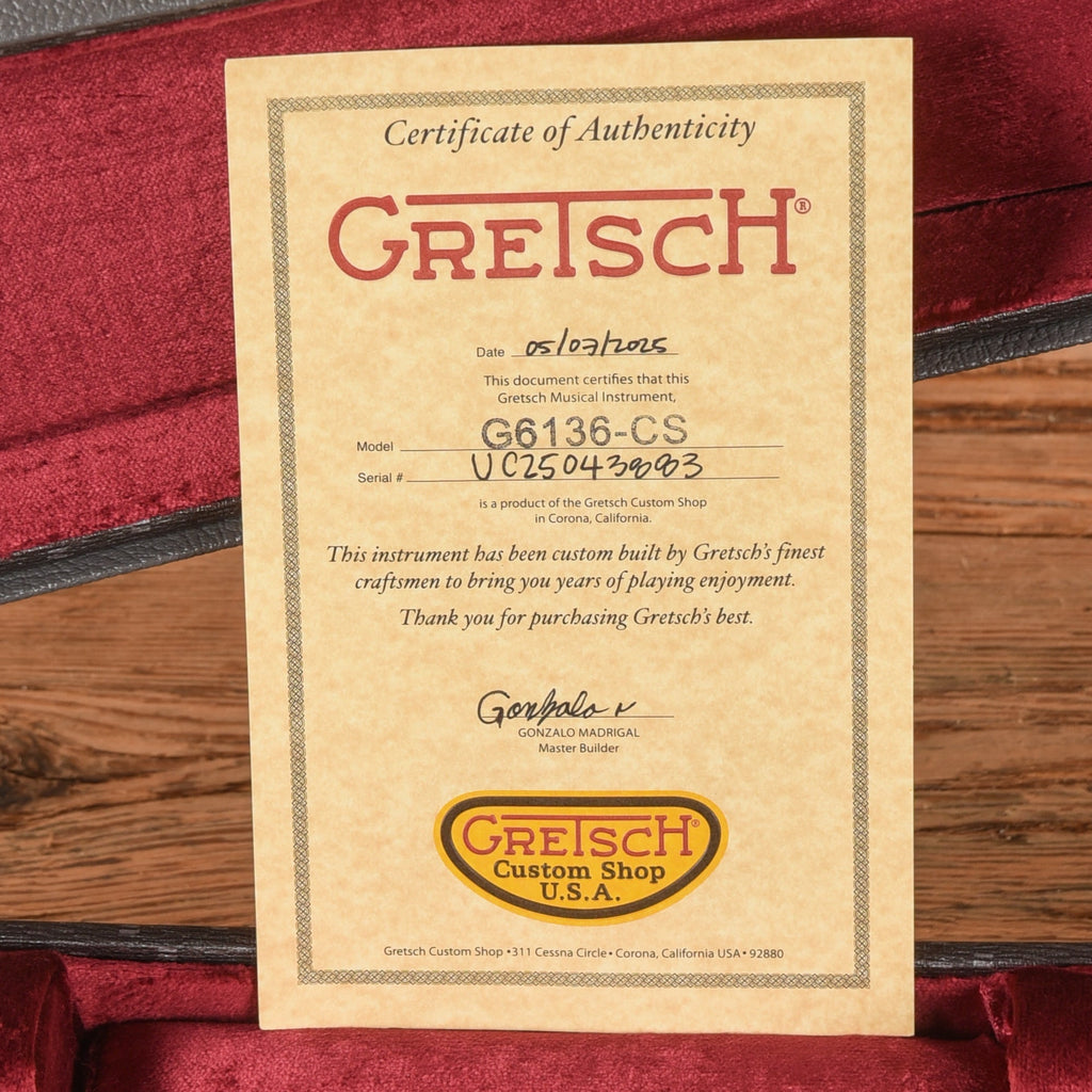 Gretsch Custom Shop G6136-55 Paisley Falcon Relic Master Built by Gonzalo Madrigal Candy Apple Burst 2025 - View