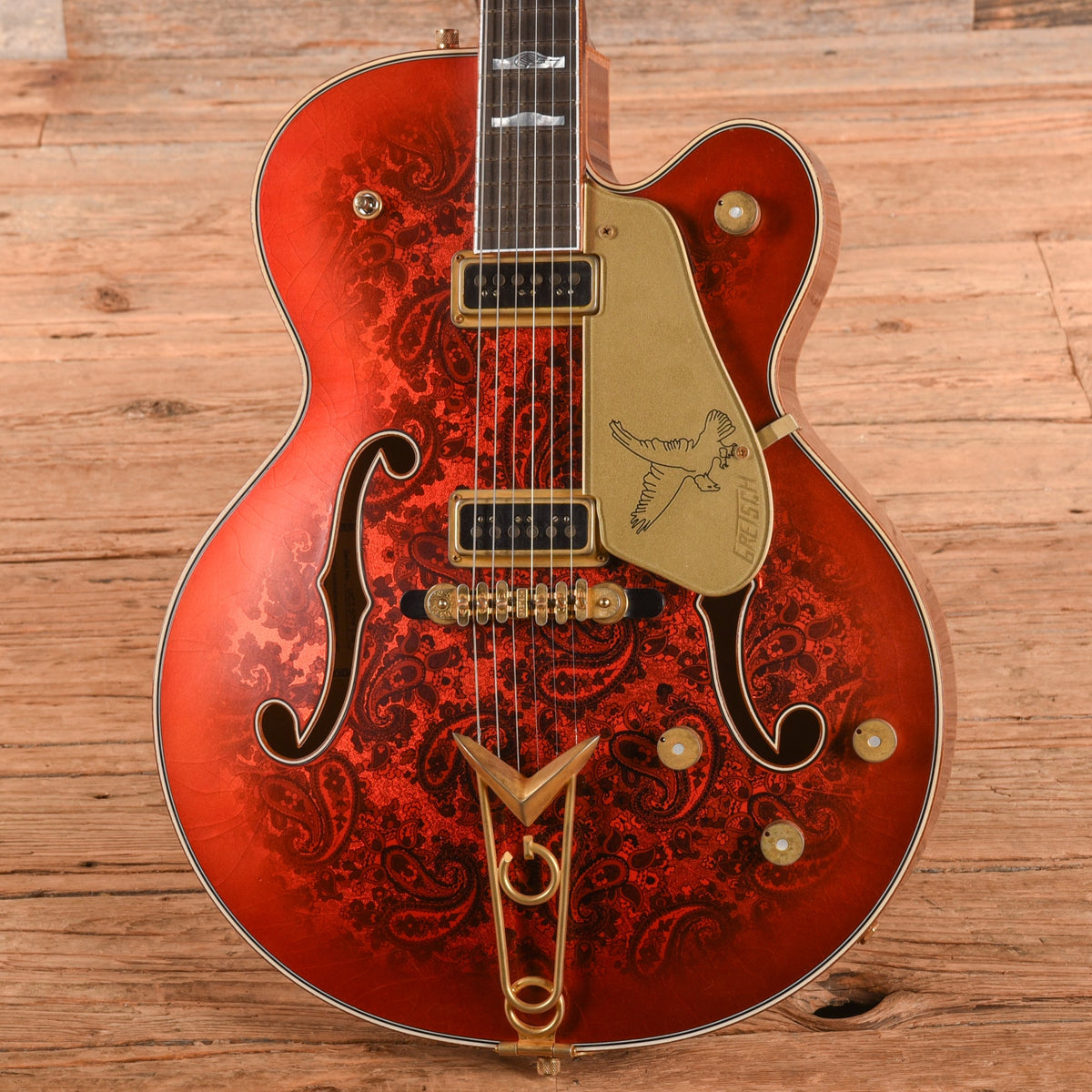 Gretsch Custom Shop G6136-55 Paisley Falcon Relic Master Built by Gonzalo Madrigal Candy Apple Burst 2025 - View 2