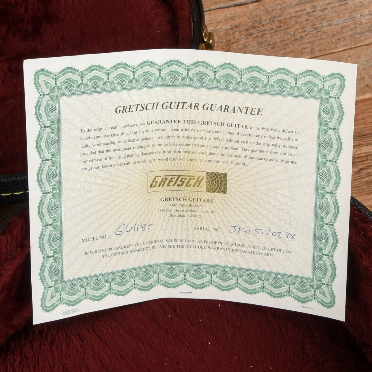 Gretsch G6118T Double Anniversary Smoke Green 2005 - View 10 | MusicMarket