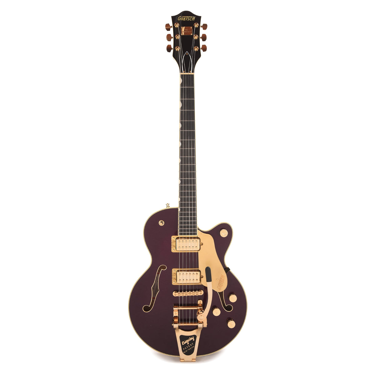 Gretsch Broadkaster Jr. LX Center Block with String-Thru Bigsby and Gold Hardware Blackberry - View 4 | MusicMarket
