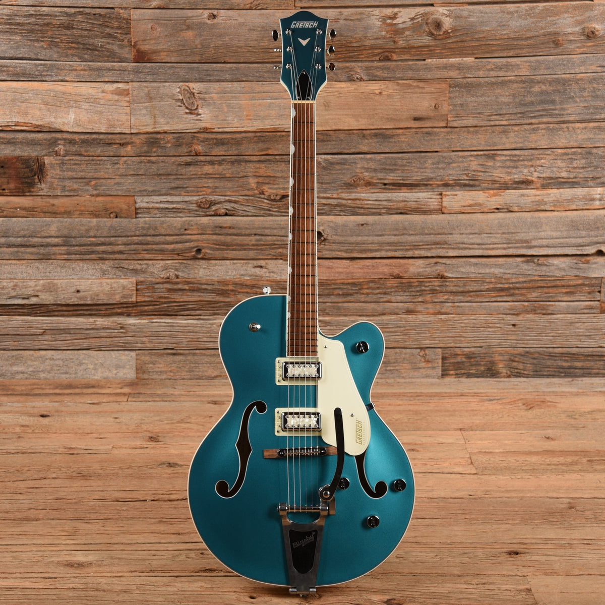 Gretsch G5410T Electromatic Tri-Five Two Tone Ocean Turquoise/Vintage White 2020 - View 4 | MusicMarket