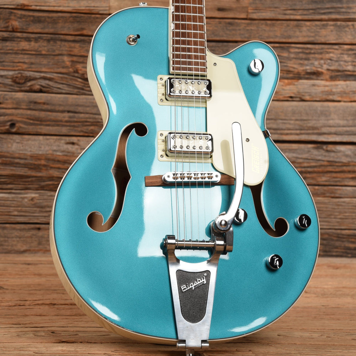 Gretsch G5410T Electromatic Tri-Five Two Tone Ocean Turquoise/Vintage White 2020 - View 8 | MusicMarket